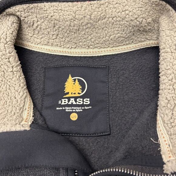 GH BASS & CO Sweater Men's 1/4-Zip Brown Mock Neck Lg. Mid-Weight Knit PULLOVER - Picture 6 of 7